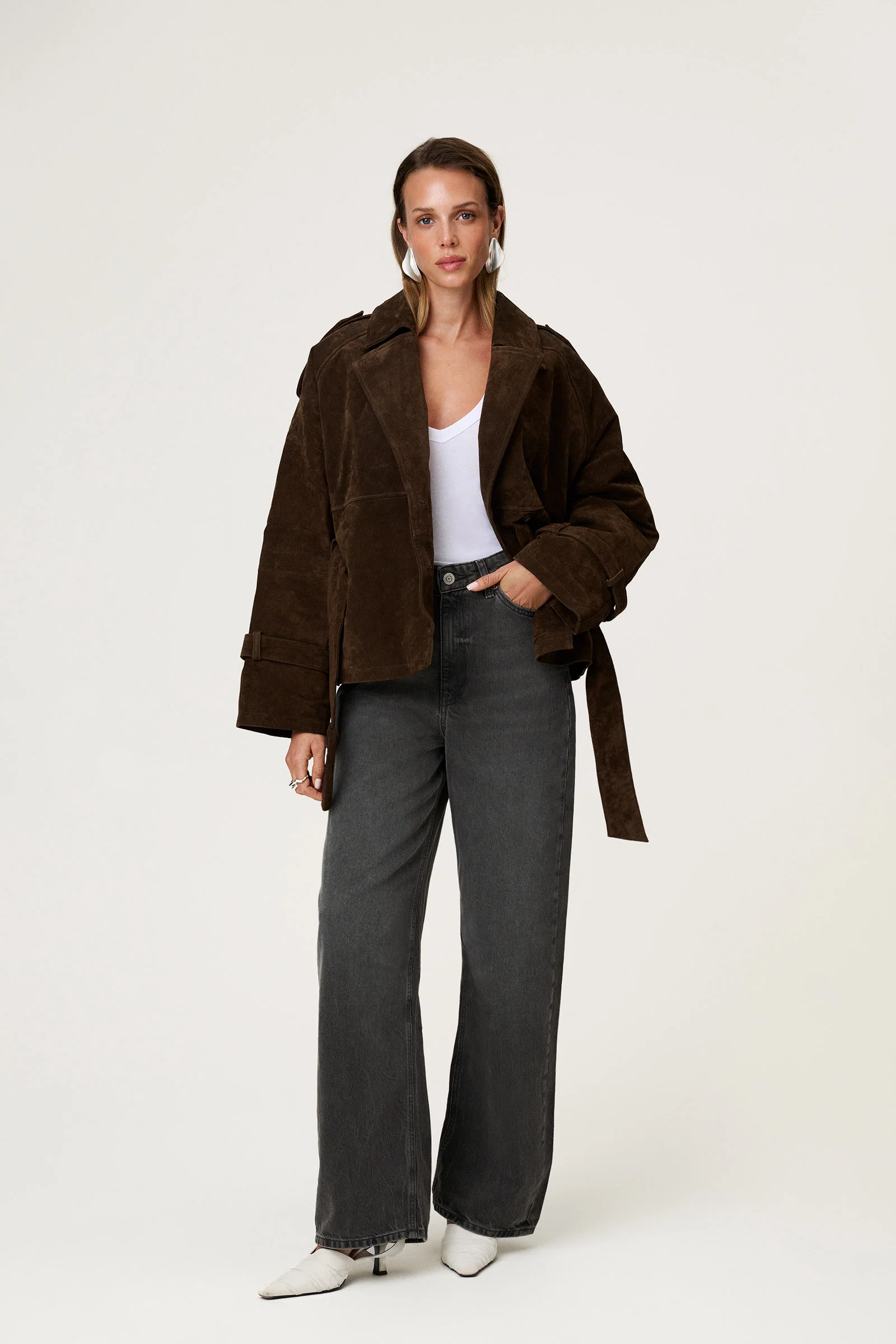 York Cropped Trench Coat - Image 5